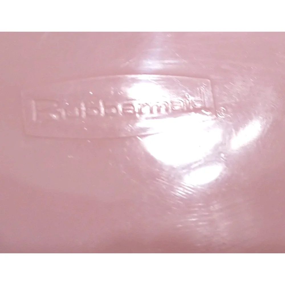 VTG Retro Rubbermaid Pink Ribbed Plastic Trash Container Wastebasket 12x7x10 1/2